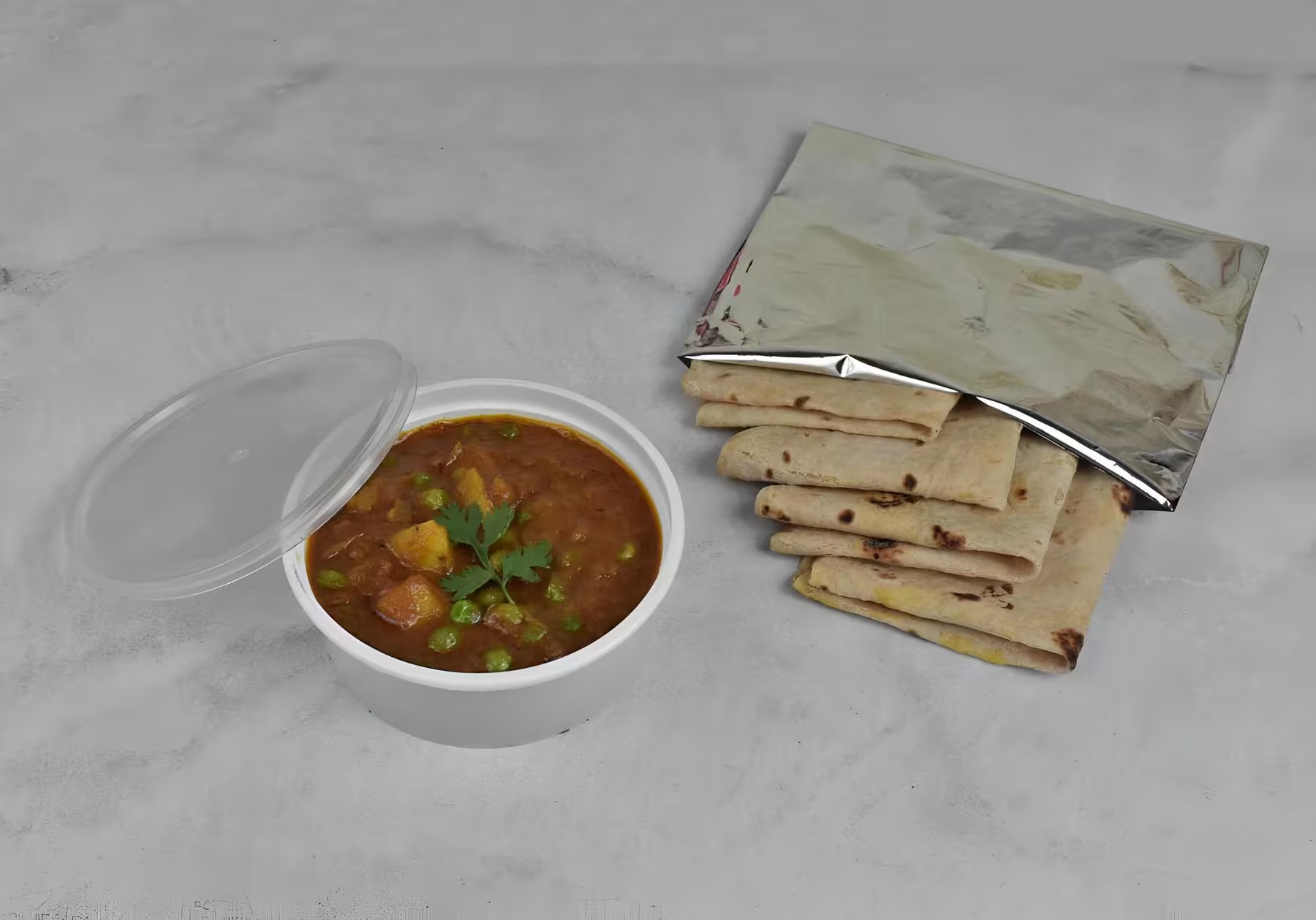 Chapati (4 pcs) + Aloo Matar Masala Combo