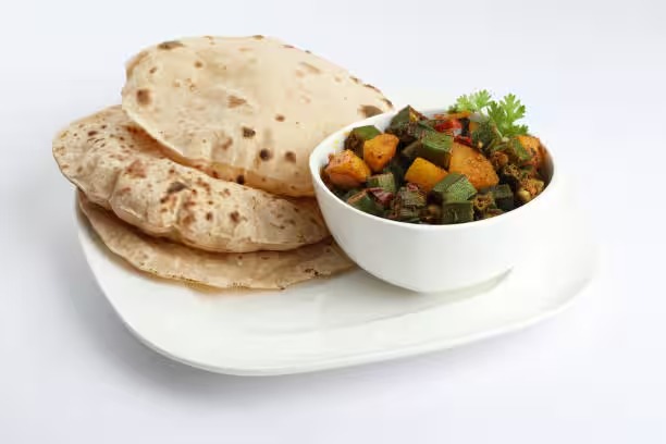 Chapati (4 pcs) + Bhindi Sabji Combo