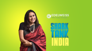 Radhika gupta and edelweiss mutual fund and shark tank india logo