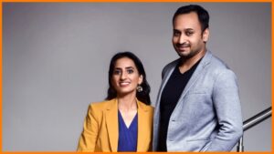 Founders of sugar cosmetics company vineeta singh and her husband Kaushik.